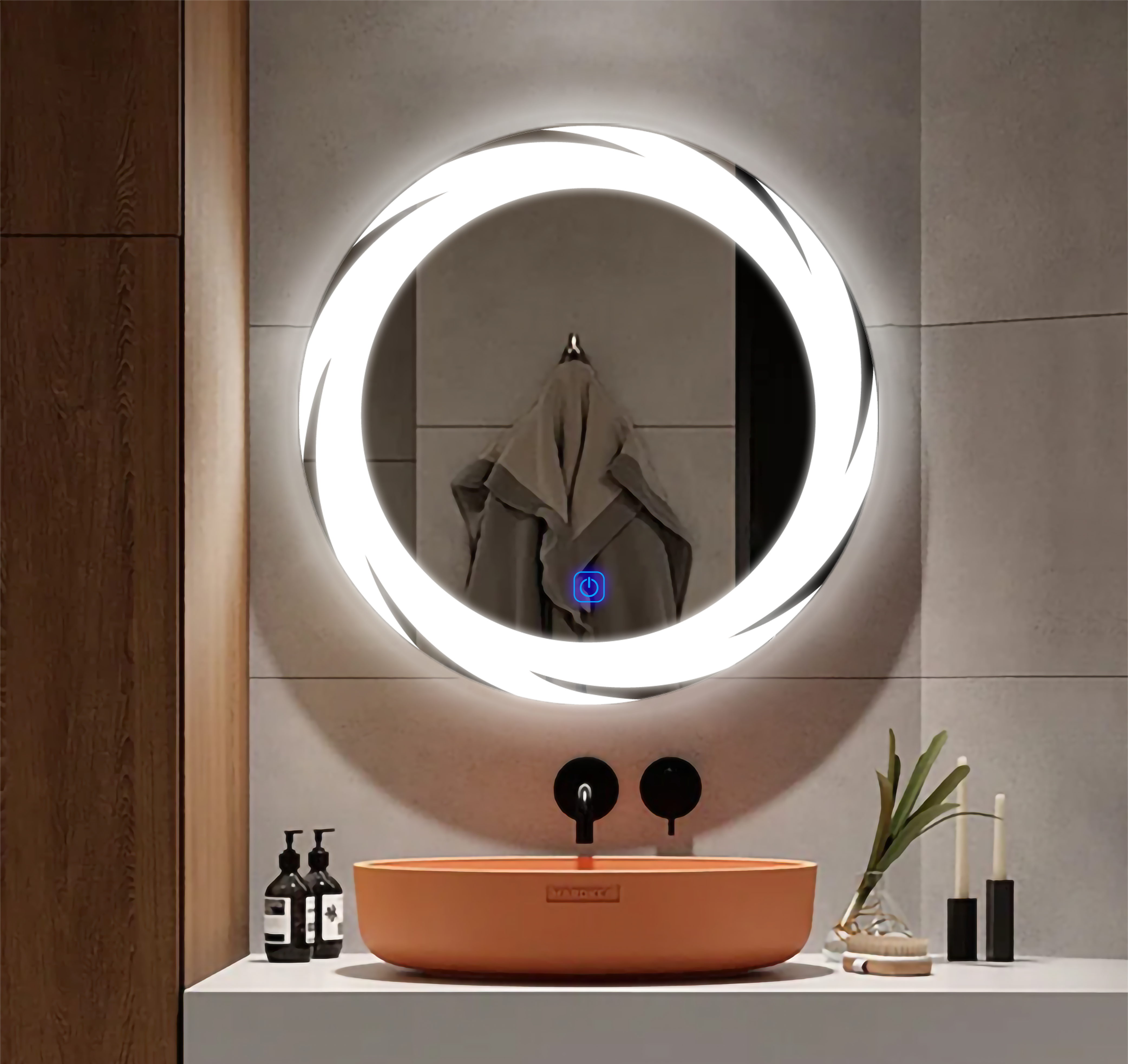 Master Whirl Led Bathroom Mirror With Touch Sensor & Dimmable (3 Lights Integrated)
