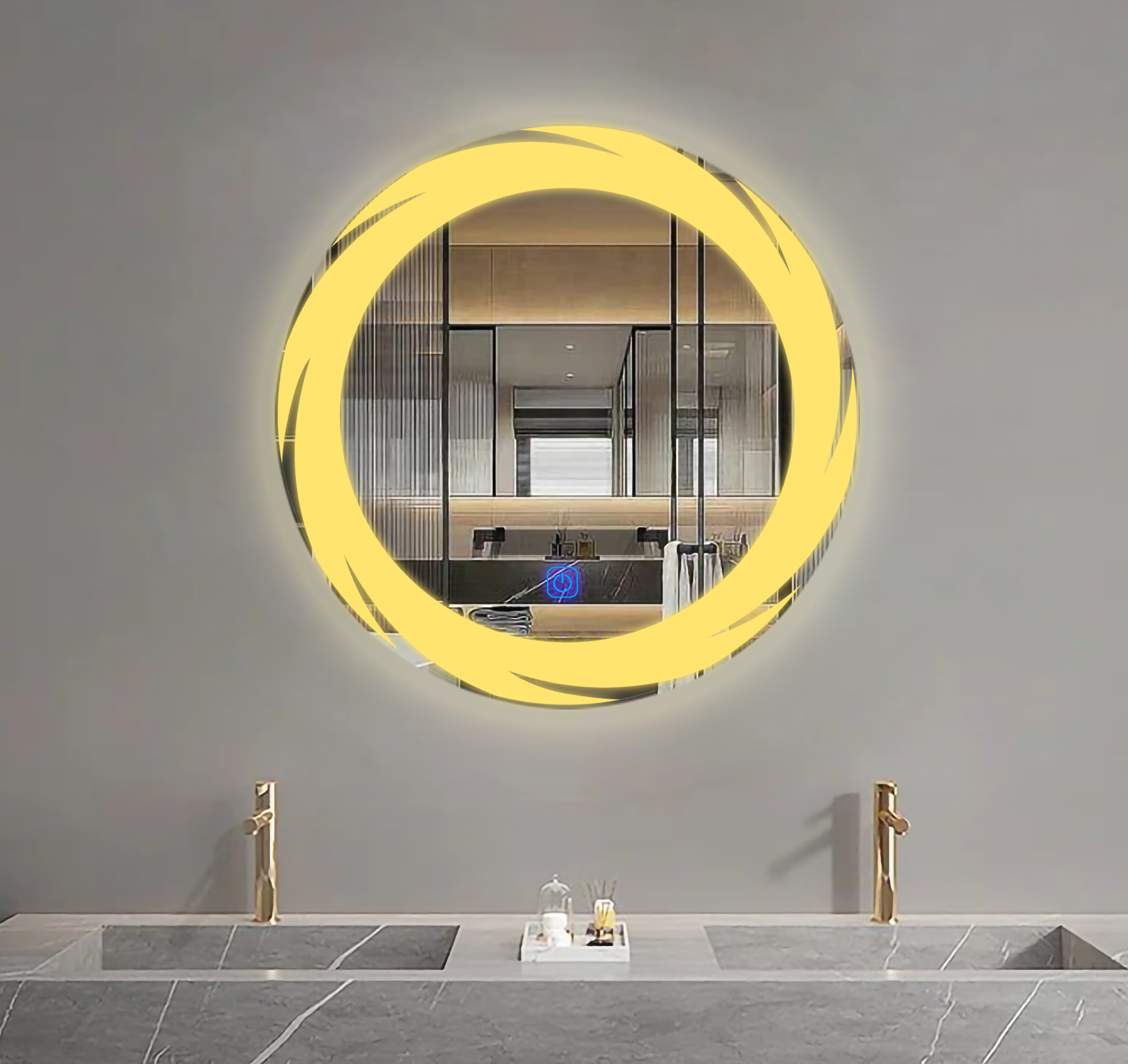 Master Whirl Led Bathroom Mirror With Touch Sensor & Dimmable (3 Lights Integrated)