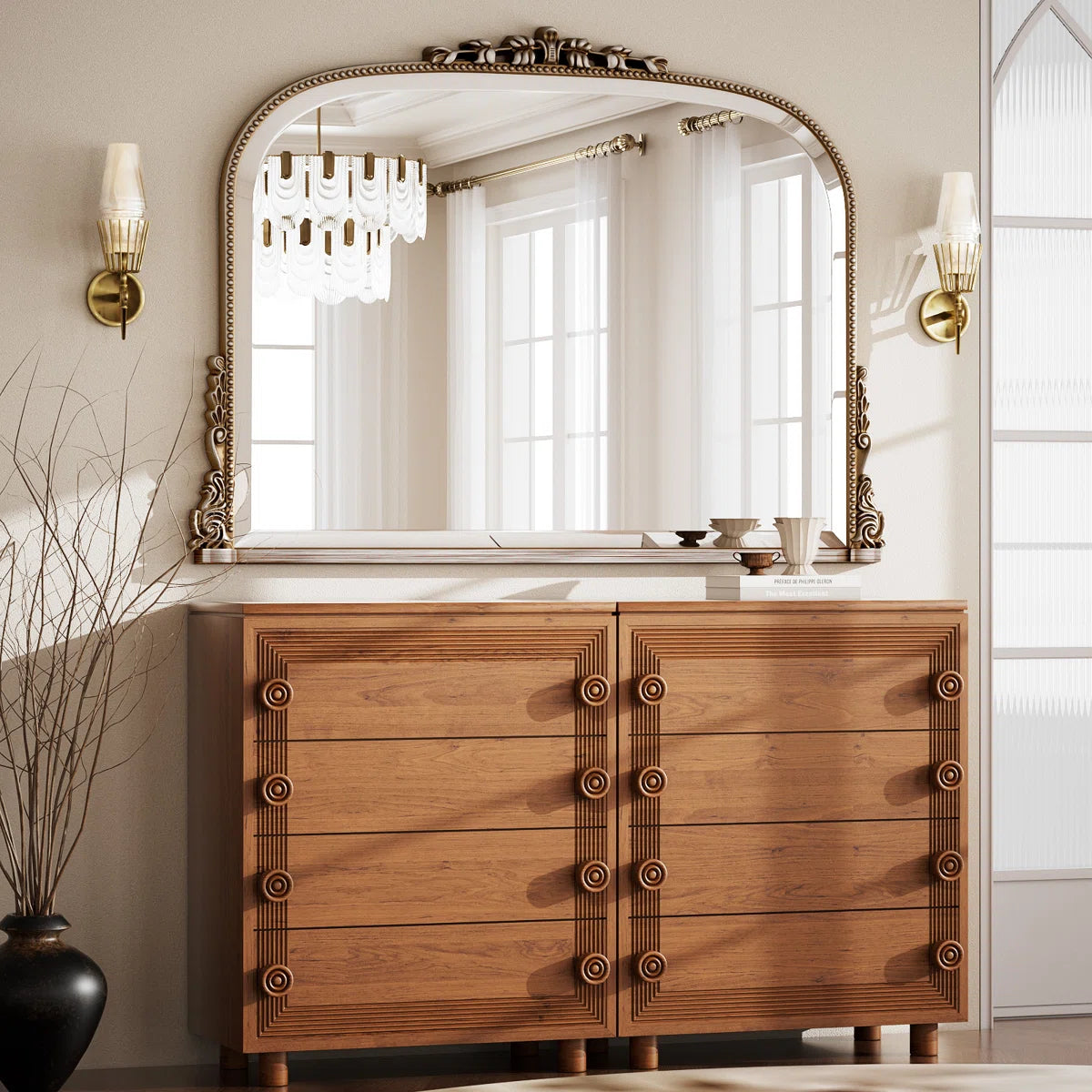 Amigo Vintage Carved Mirror