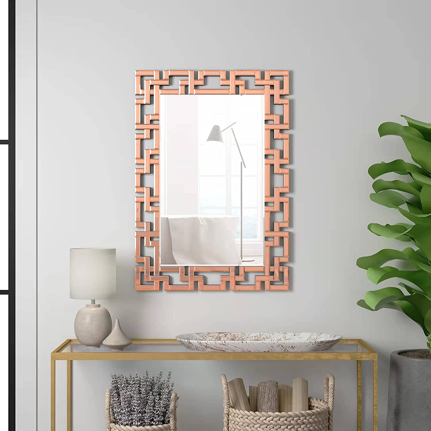 Art Deco RoseGold Modern Mirror