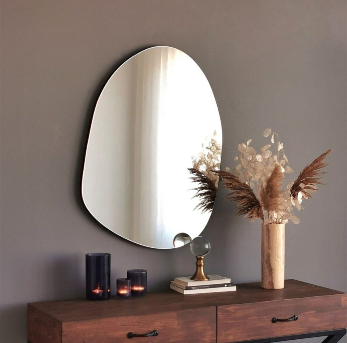 Asymmetrical Vanity Frameless Mirror