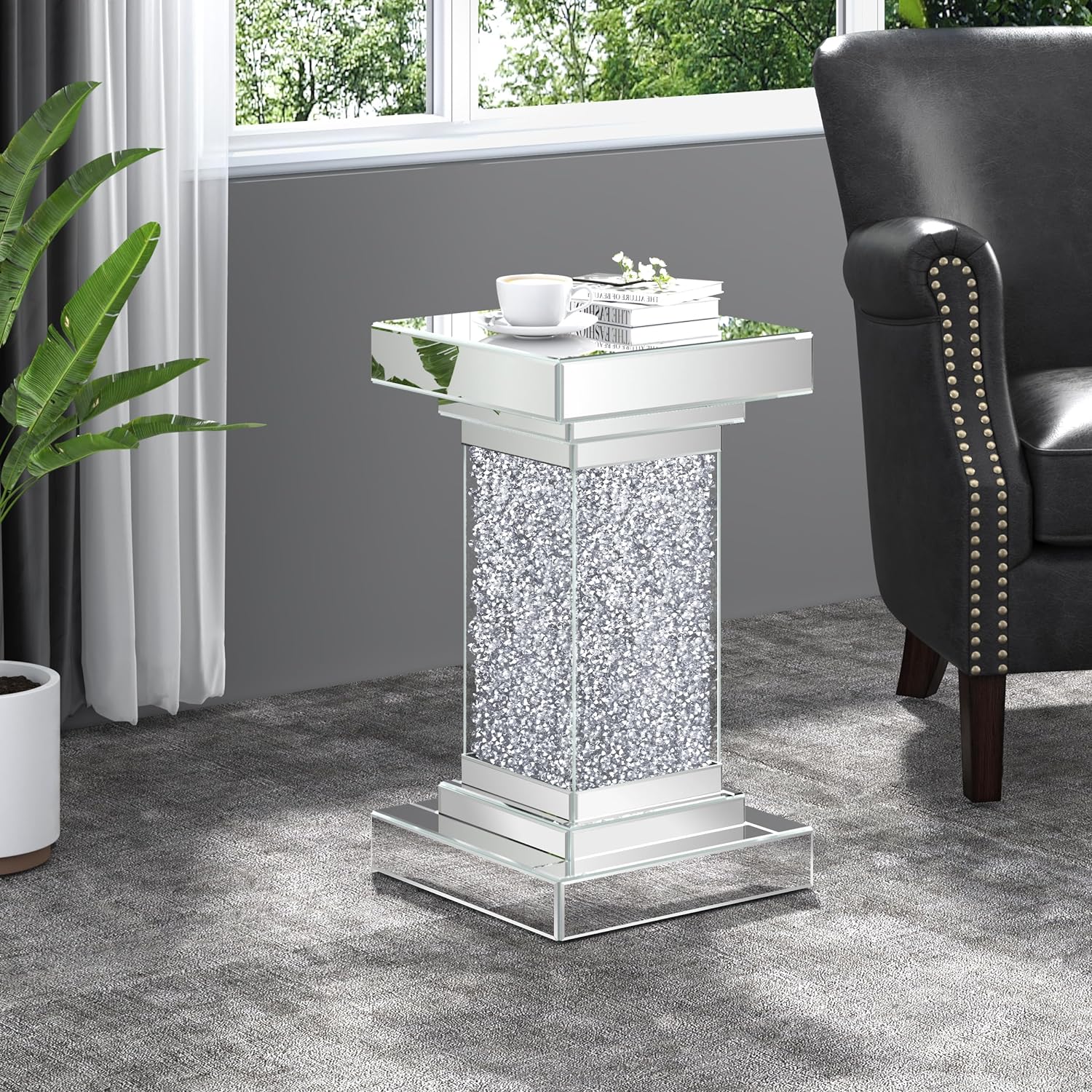 Bling Modern Style Accent Mirrored Table (Luxury Collection)