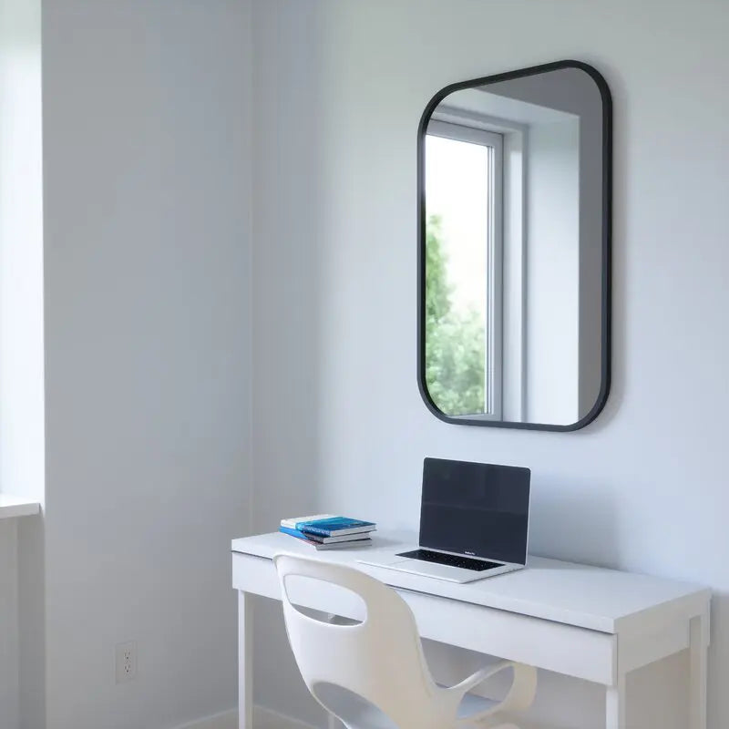 Curve Rectangle Wood Mirror
