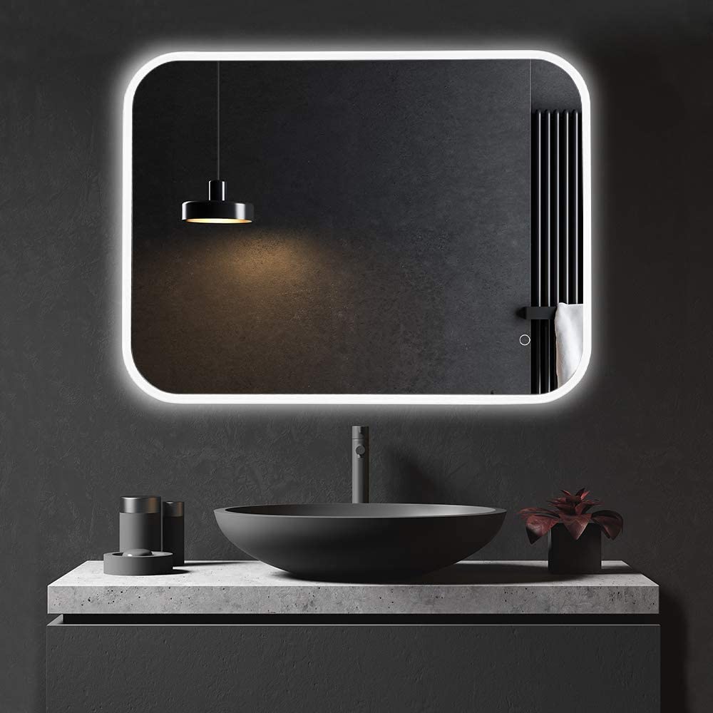 Curved Corner Rectangle Led Mirror (3 Lights Integrated)