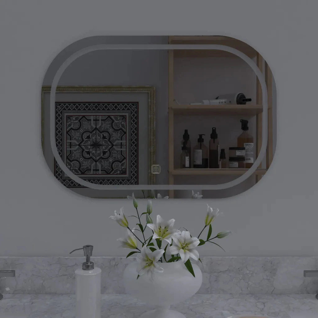 Curvy Rectangle Led Bathroom Mirror (3 Lights Integrated)