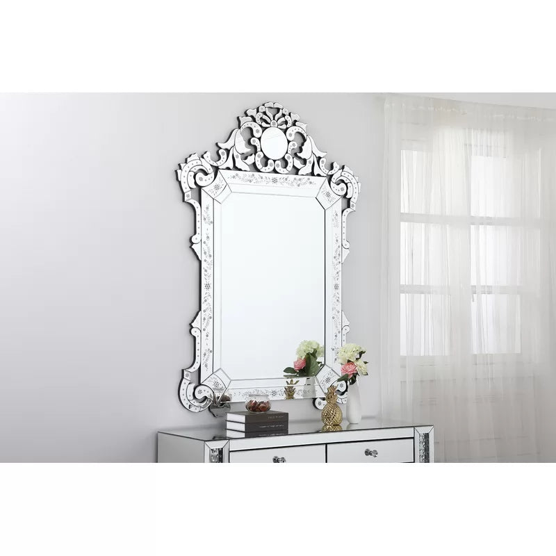 Danyel Arch Crowned Top Silver Dressing Table Mirror