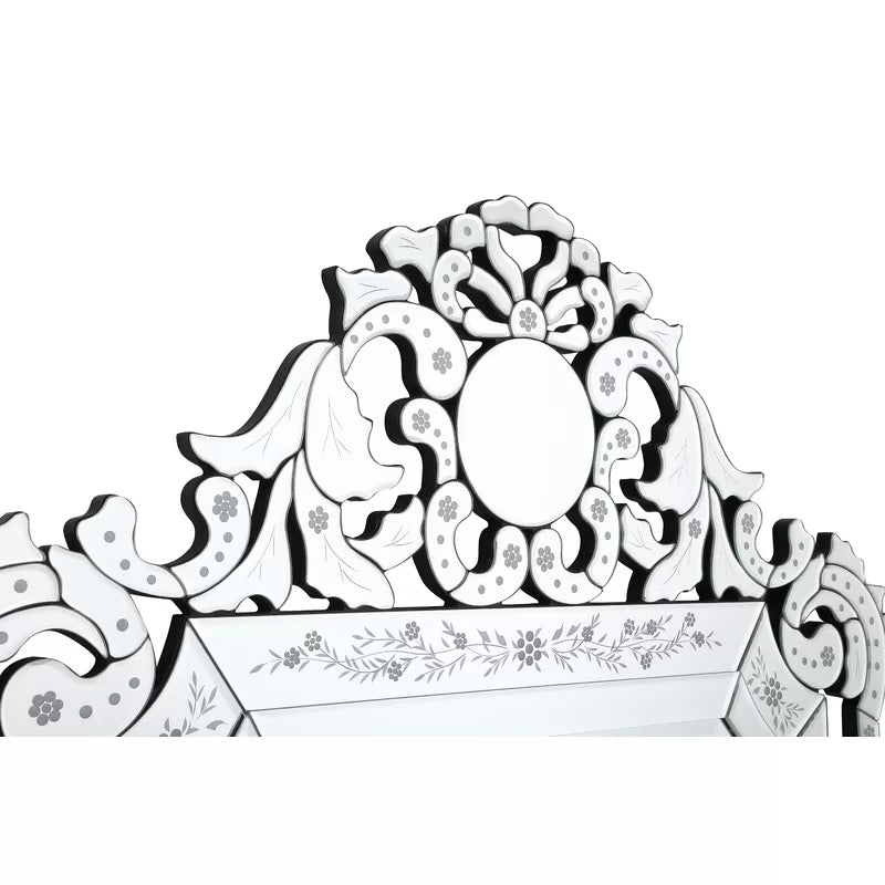 Danyel Arch Crowned Top Silver Dressing Table Mirror