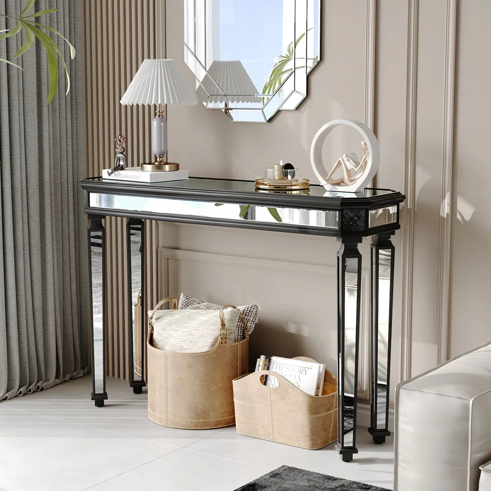 Dexter Vintage Mirrored Glass Console Table