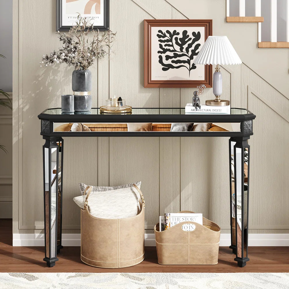 Dexter Vintage Mirrored Glass Console Table