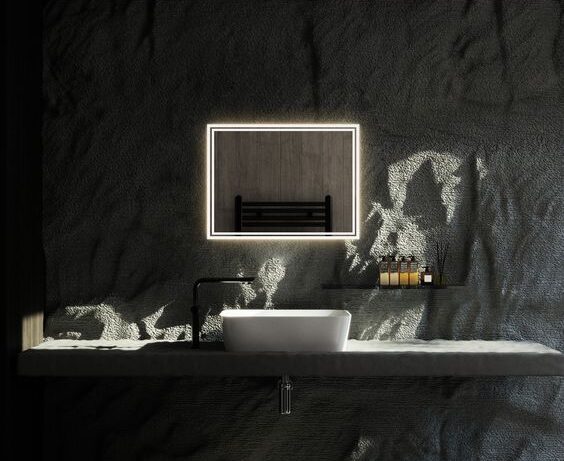 Double Strips Led Bathroom Mirror With Touch Sensor & Dimmable (3 Led Lights)