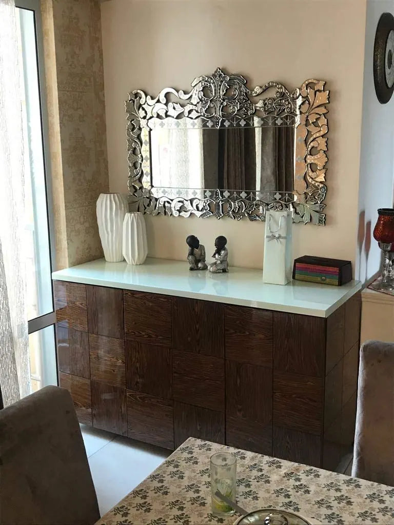 Floral Horizontal Cut Wall Mirror