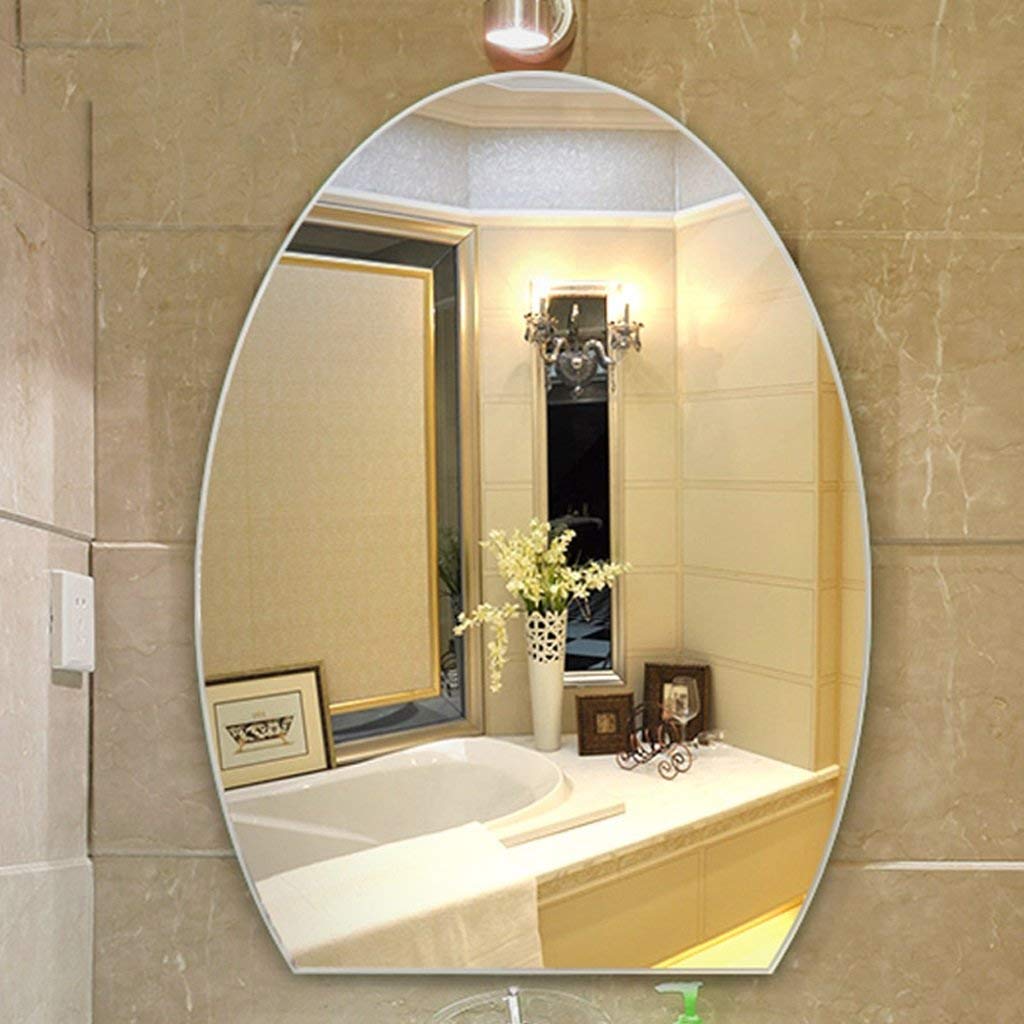 Flat Bottom Oval Frameless Bathroom Mirror