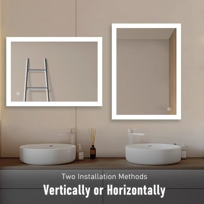 Inspire Rectangle Led Bathroom Mirror With Touch Sensor & Dimmable (3 Lights Integrated)