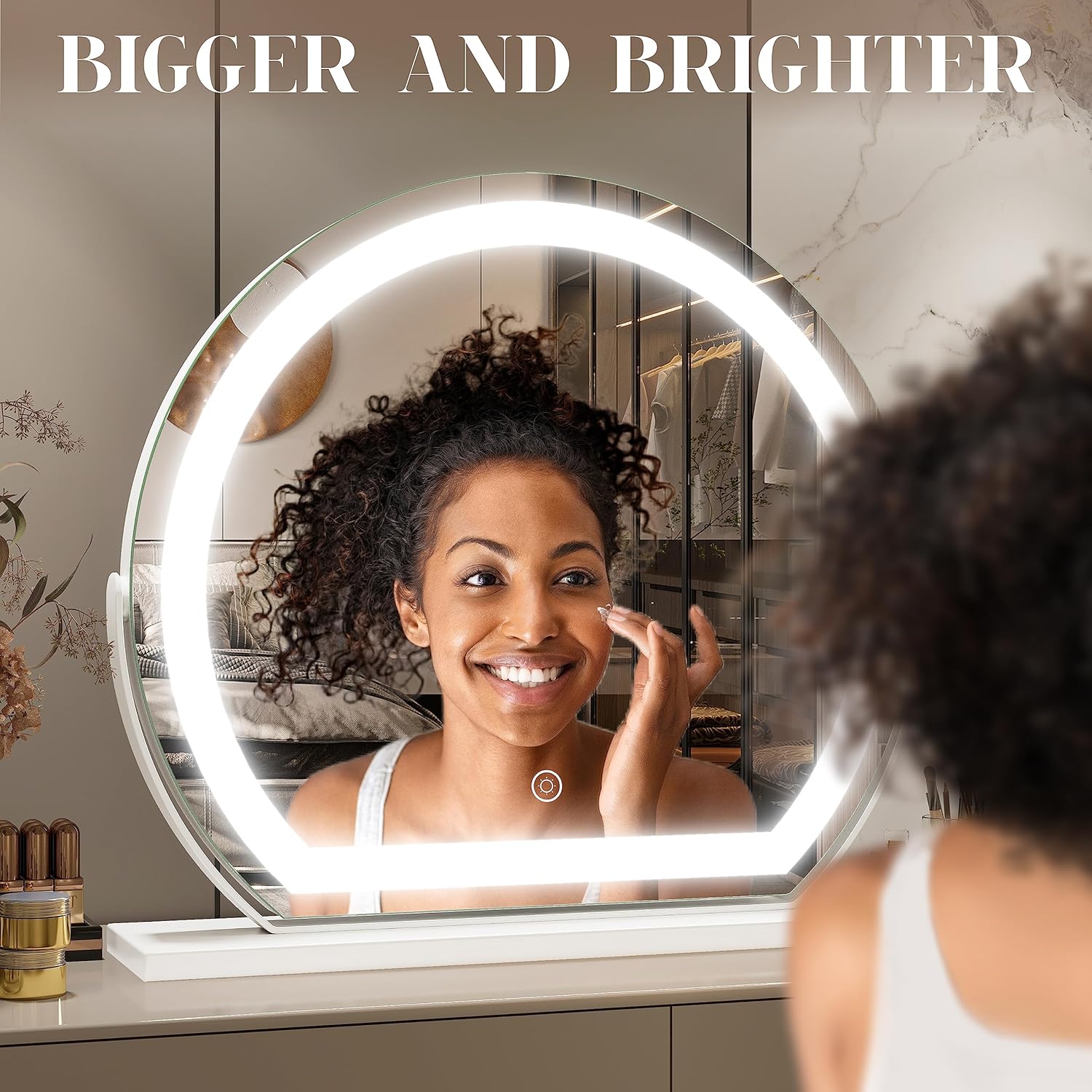 Led Vanity Mirror Flat Bottom Rounded (3 Led Lights)