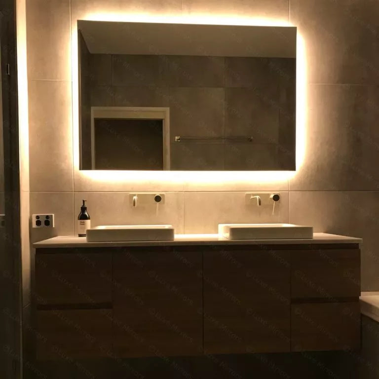 Rear Soft Glow Bathroom Mirror With Led Lights (3 Lights Integrated)
