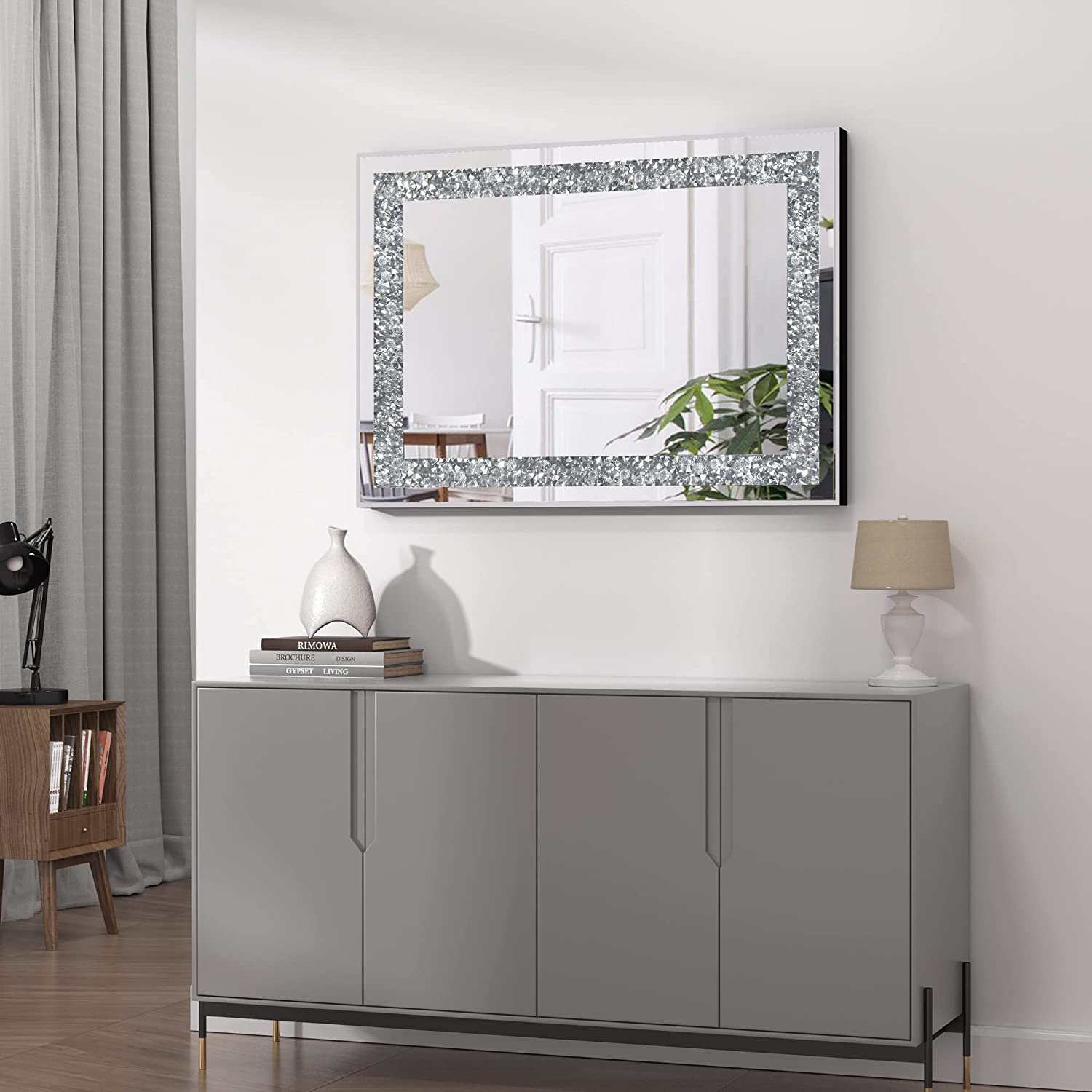 Rectangle Crystal Crush Wall Mirror