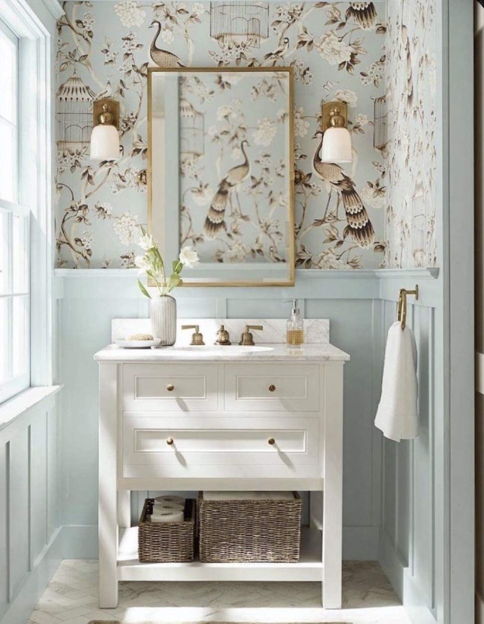 Rectangle Gold Wood Wall Mirror