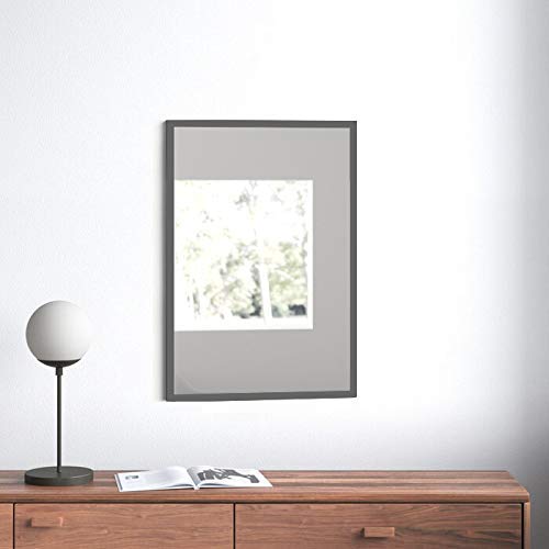 Rectangle Grey Wood Wall Mirror