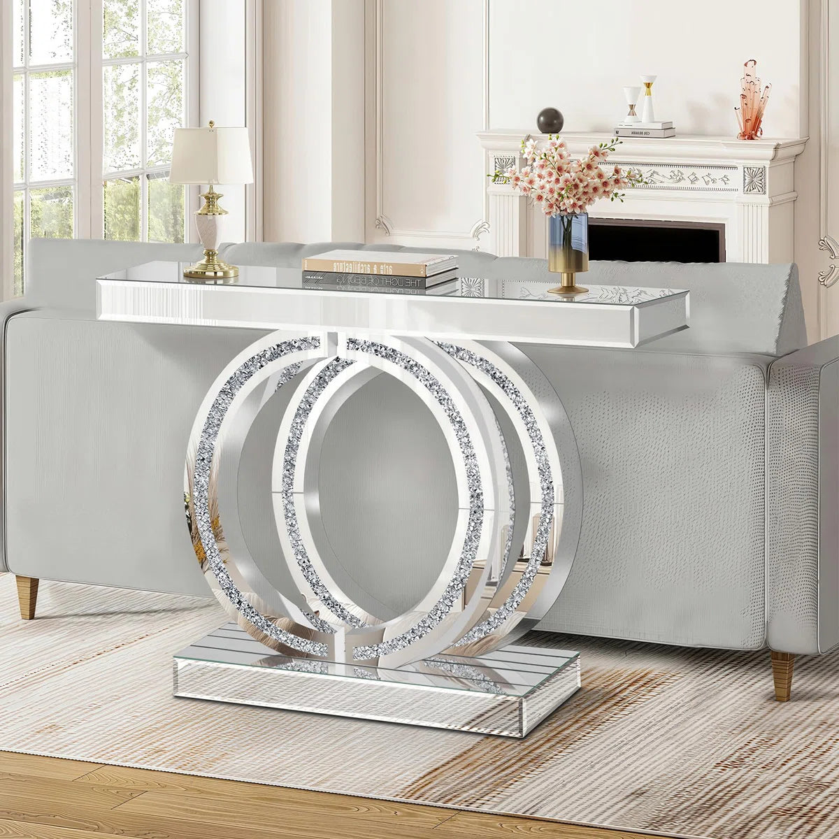 Astra Diamond Crush Console Table (Exclusive on Accent Mirror)