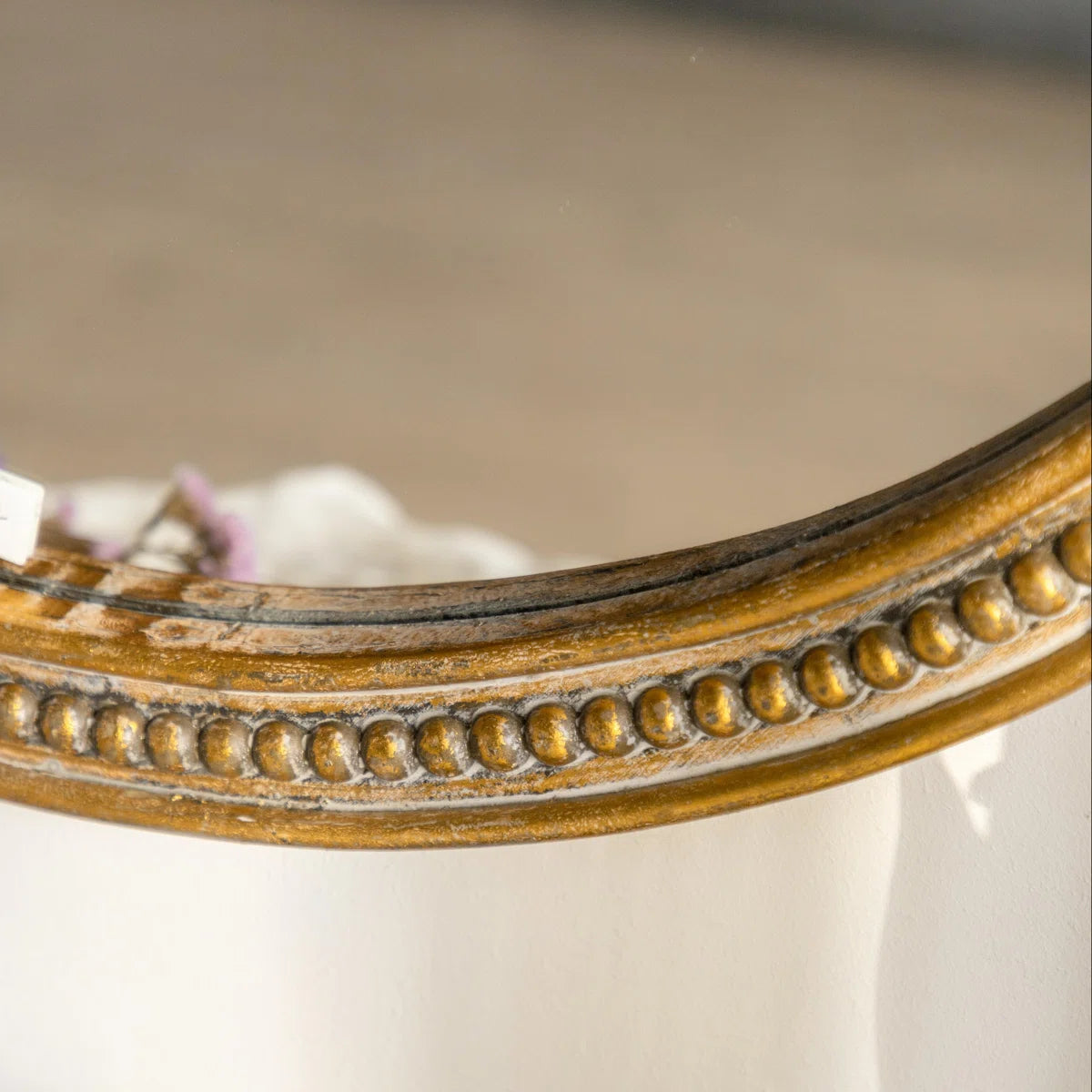 Snell Gold Round Ornate Vintage Mirror