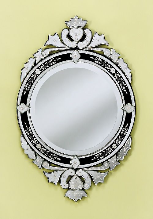 Wacky Black Round Wall Mirror For Bedroom & Lobby