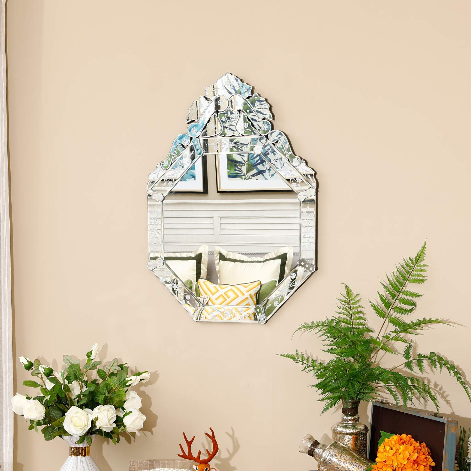 Wall Mounted Squared Octa Venetian Mirror