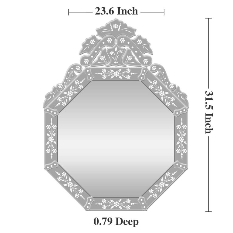 Wall Mounted Squared Octa Venetian Mirror
