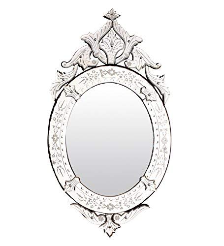 Wall Mounted Venetian Oval Glass Crown Mirror