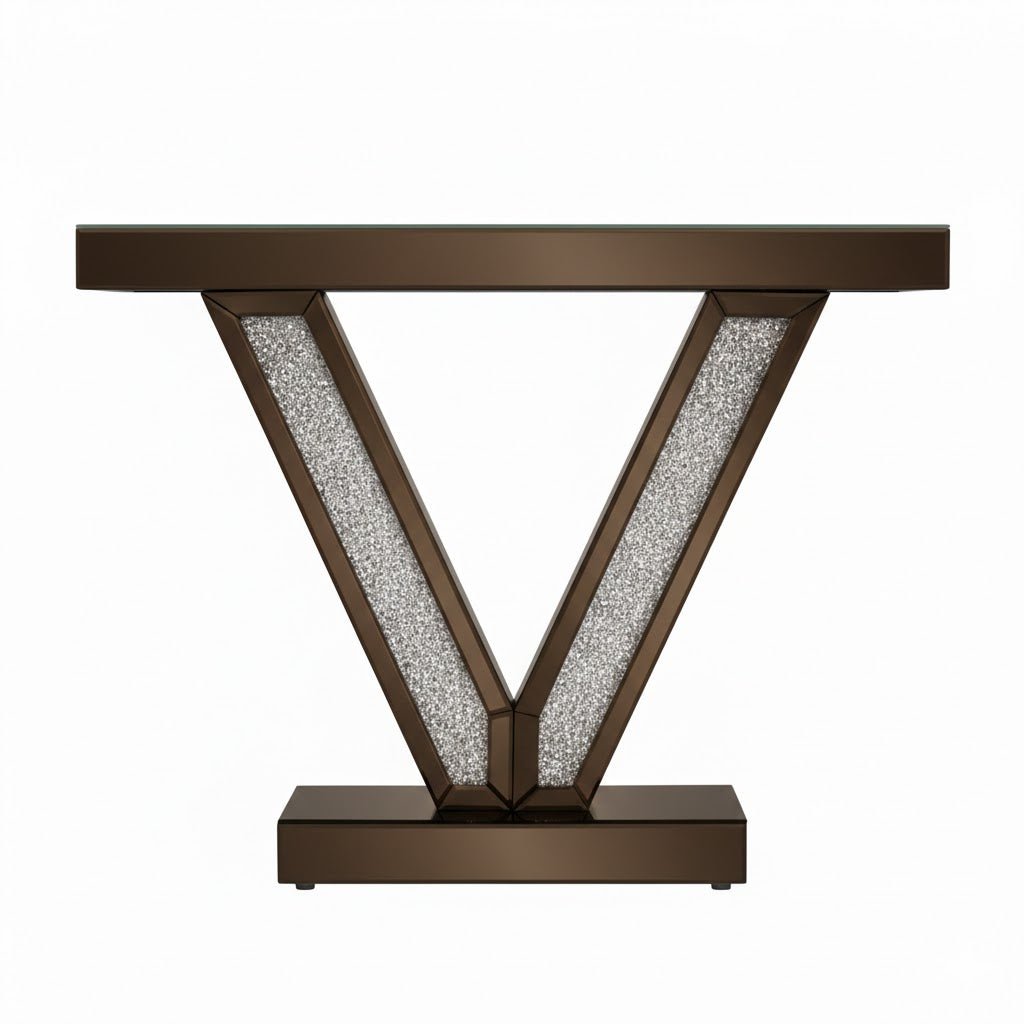 Felix Mirrored Diamond Crush Console Table