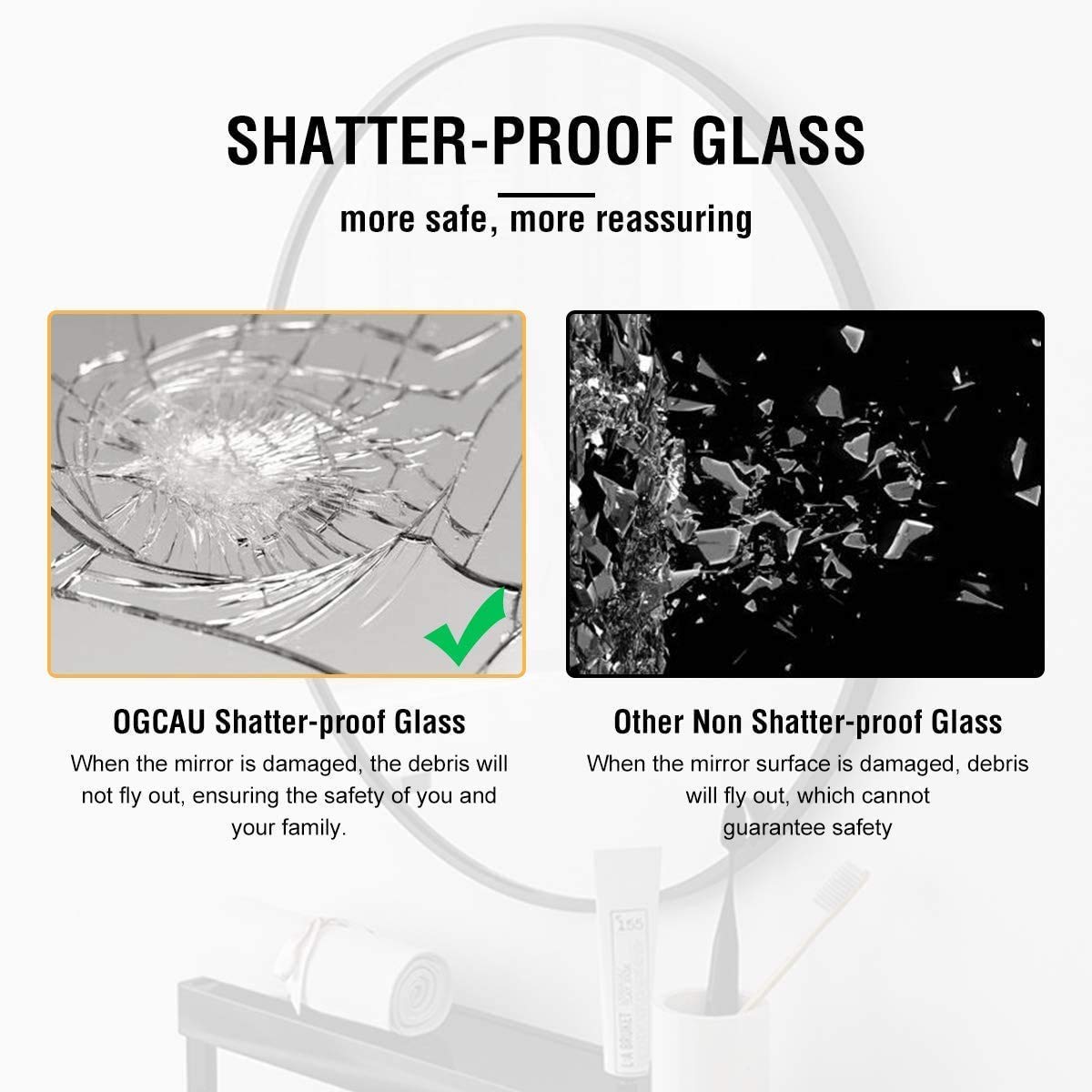 Oval Wall Cut Design Mirror