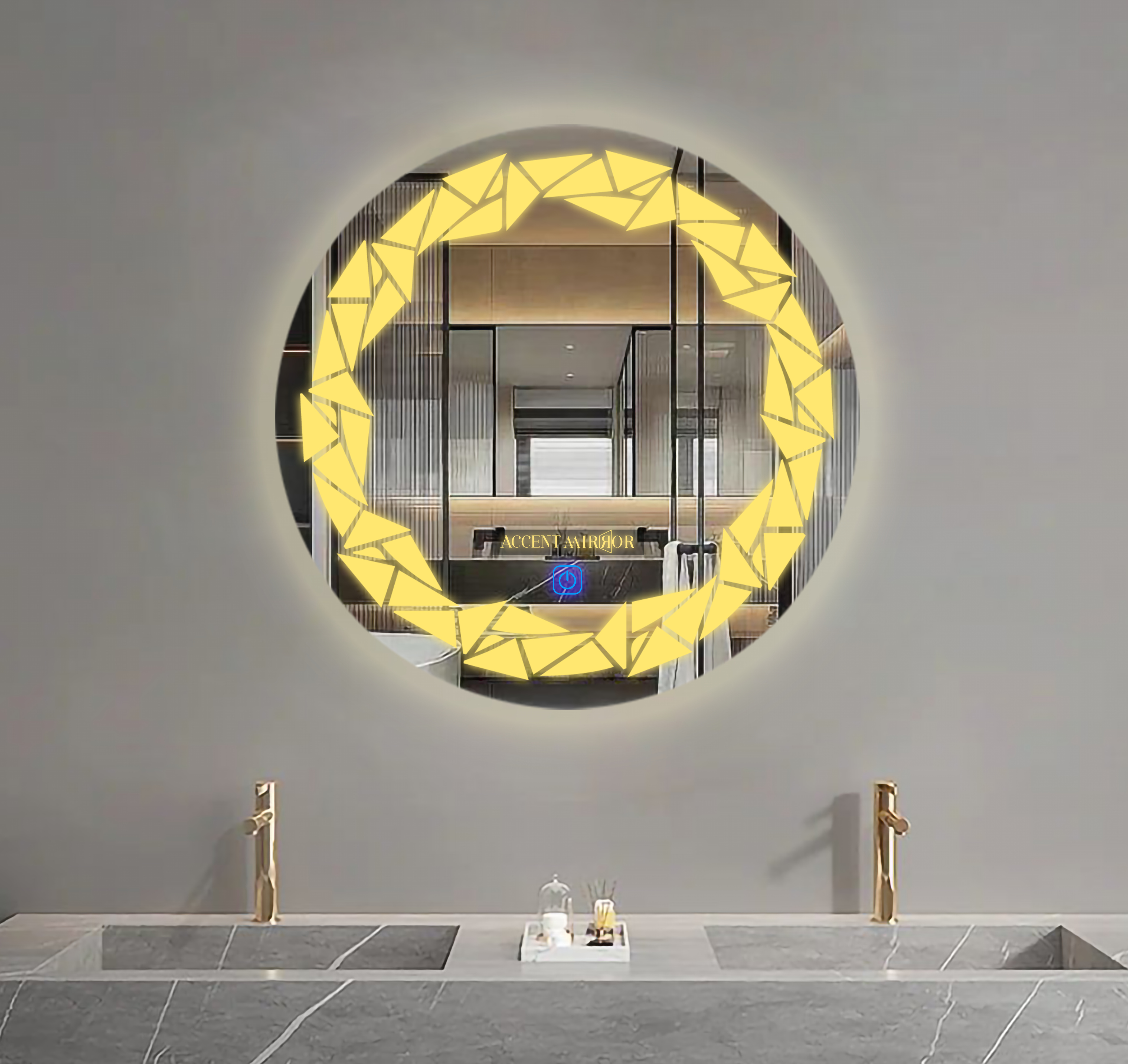 Melleroi Led Bathroom Mirror With Touch Sensor & Dimmable (3 Lights Integrated)