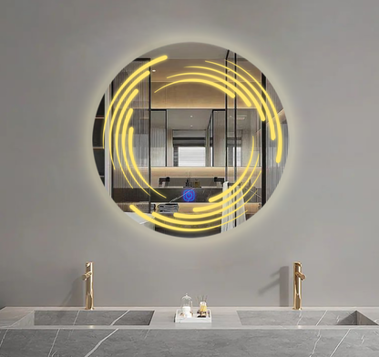Round Tango Led Bathroom Mirror With Touch Sensor & Dimmable (3 Lights Integrated)