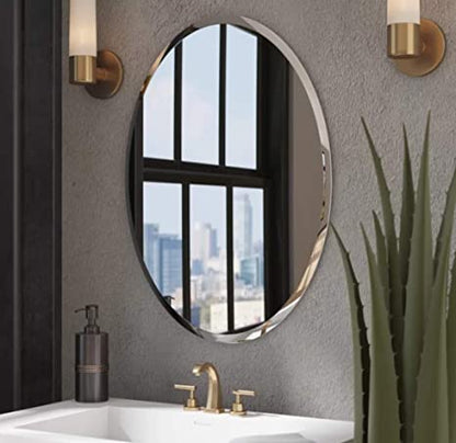 Accent Modern &amp; Beveled Oval Mirror