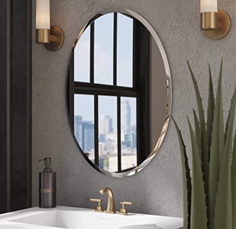 Accent Modern &amp; Beveled Oval Mirror