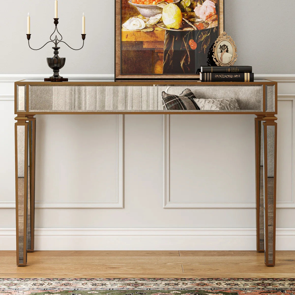 Adonis Vintage Mirrored Glass Console Table (Exclusive on Accent Mirror)