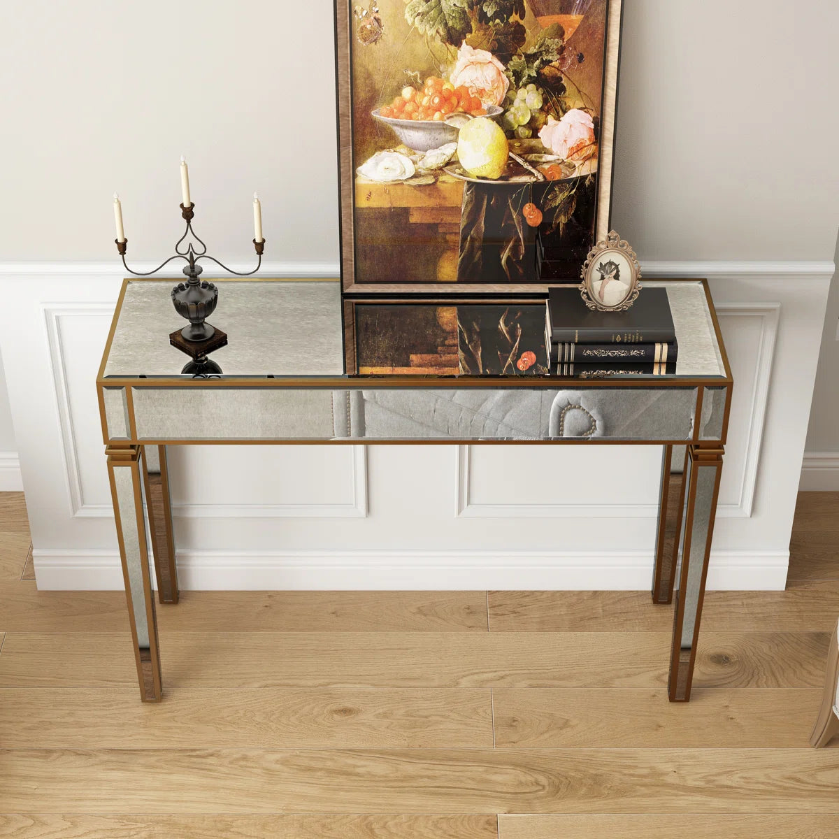 Adonis Vintage Mirrored Glass Console Table (Exclusive on Accent Mirror)
