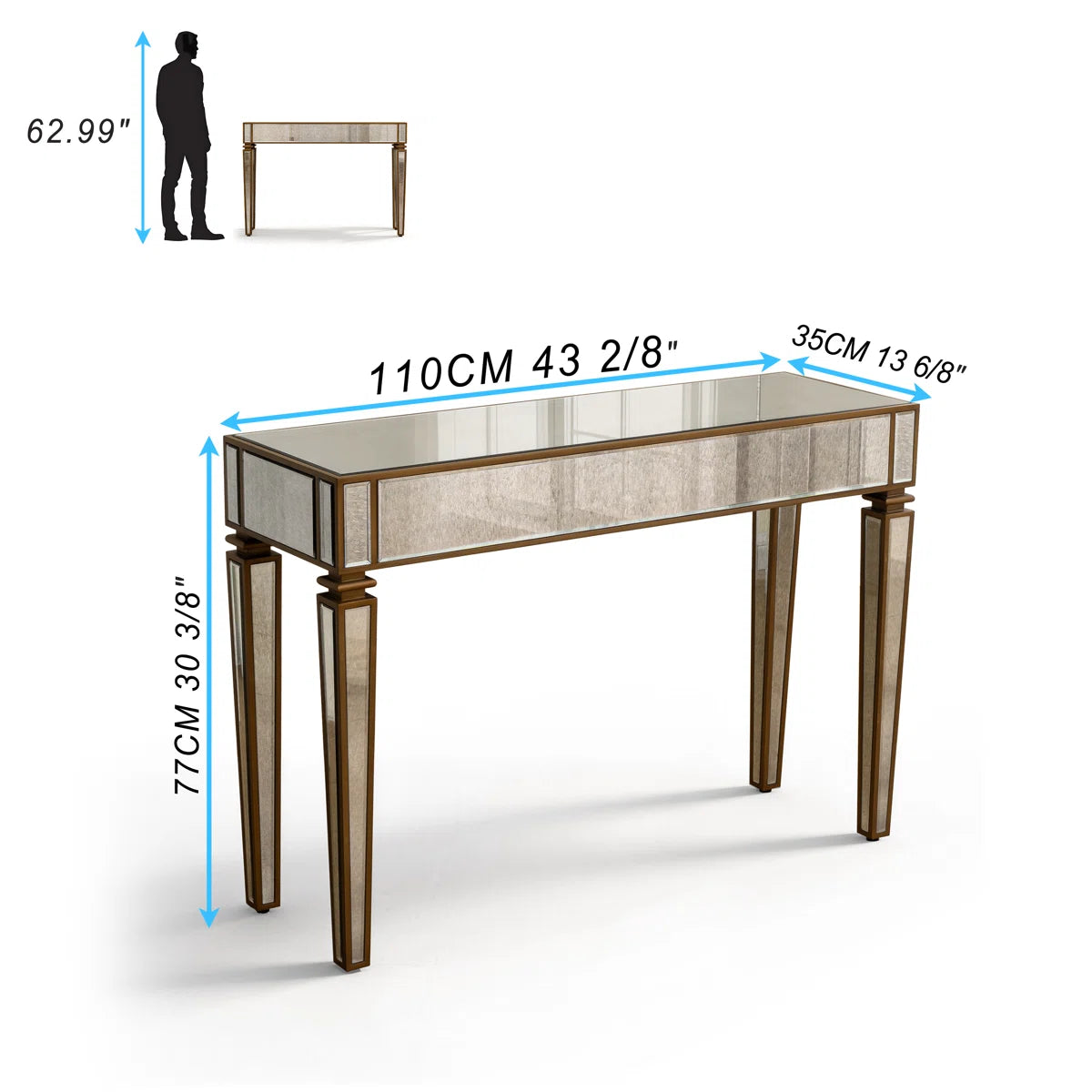 Adonis Vintage Mirrored Glass Console Table (Exclusive on Accent Mirror)