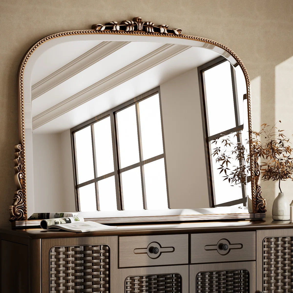 Amigo Vintage Carved Mirror