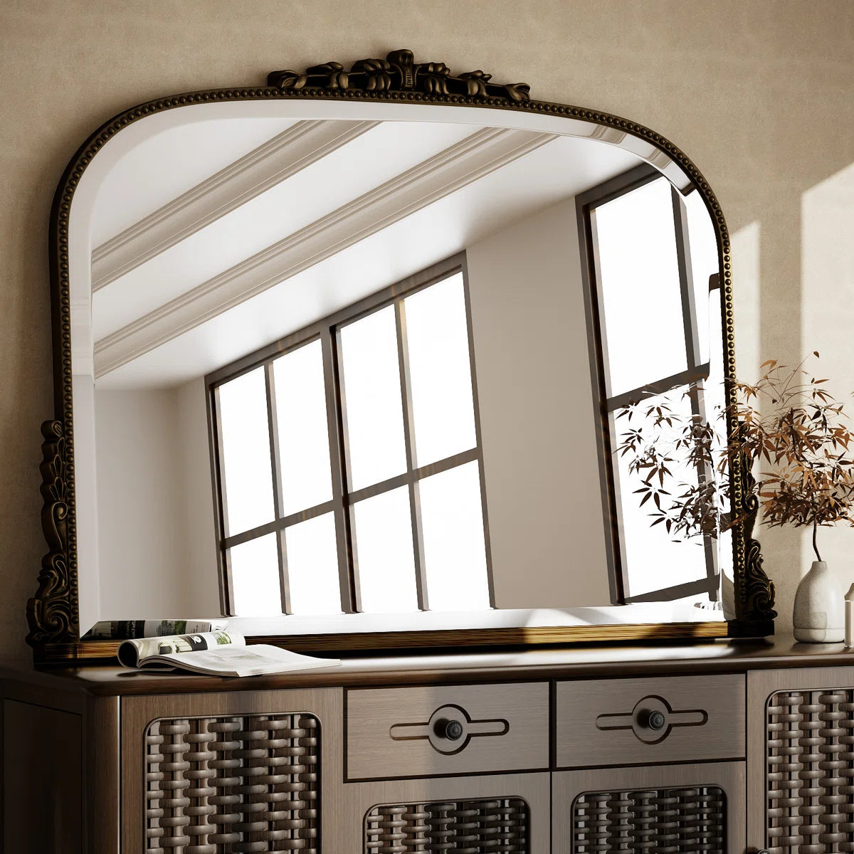 Amigo Vintage Carved Mirror