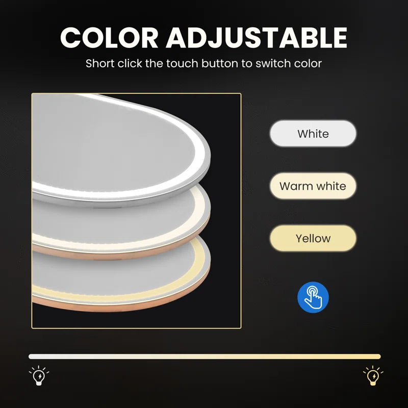 Arched Full Length Floor Led Mirror With Touch Sensor & Dimmable (3 Led Lights Integrated)