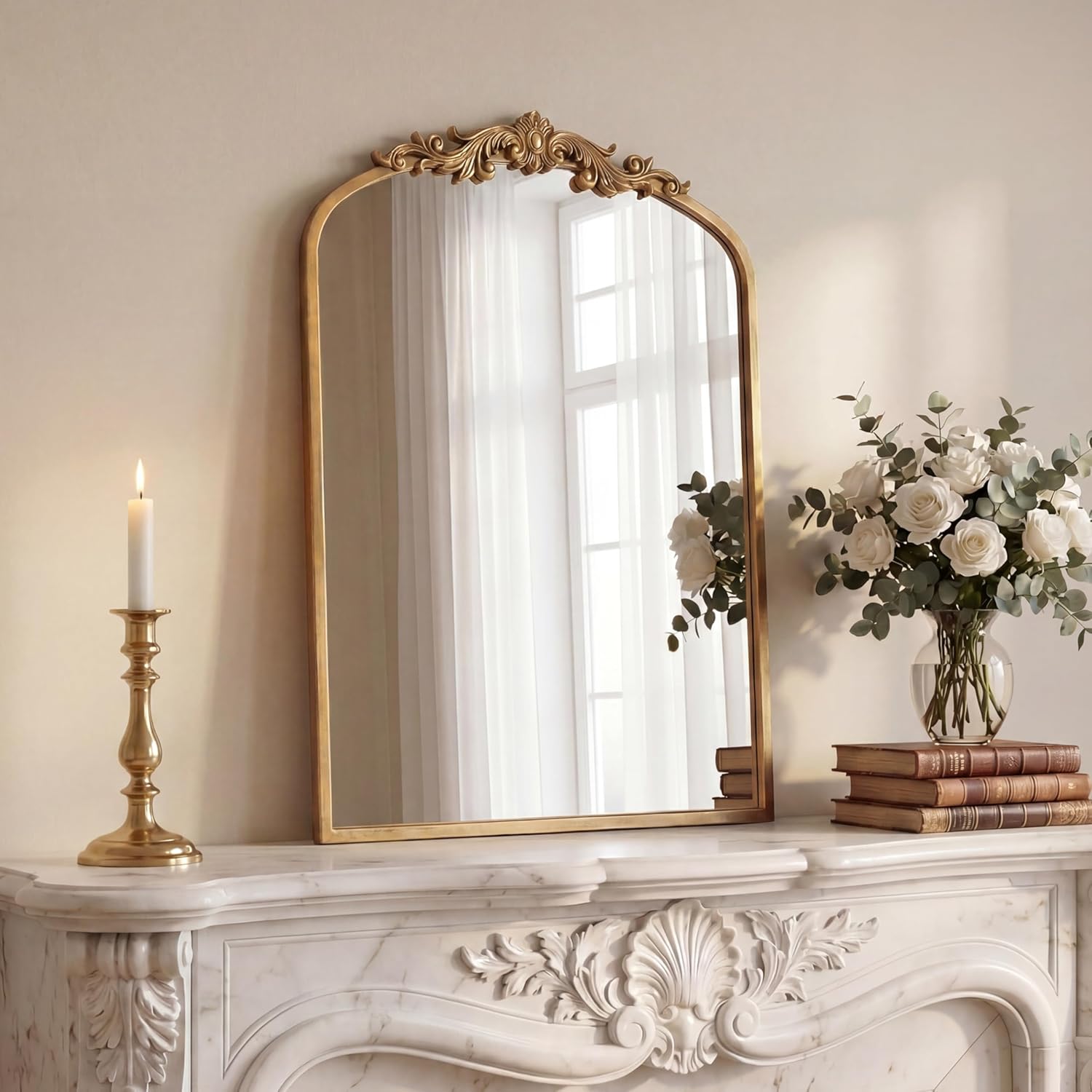 Arched Antique Baroque Mirror
