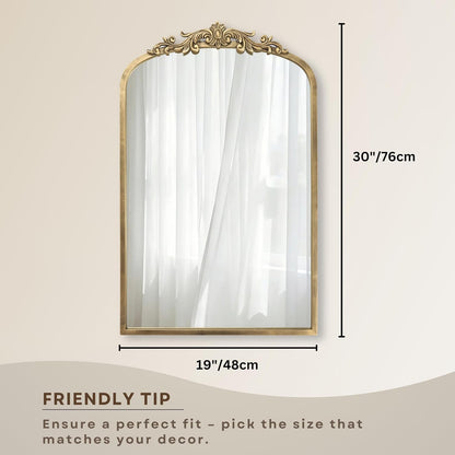 Arched Antique Baroque Mirror