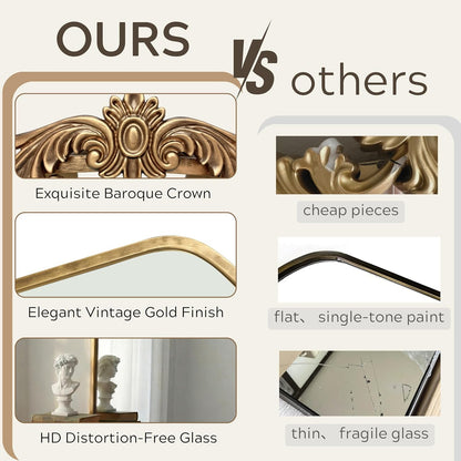 Arched Antique Baroque Mirror