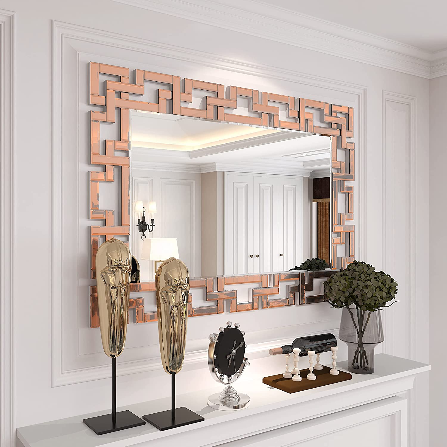 Art Deco RoseGold Modern Mirror