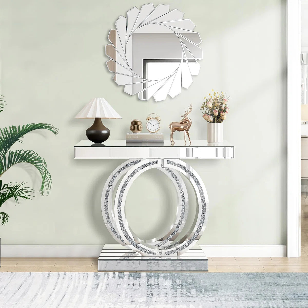 Astra Diamond Crush Console Table (Exclusive on Accent Mirror)