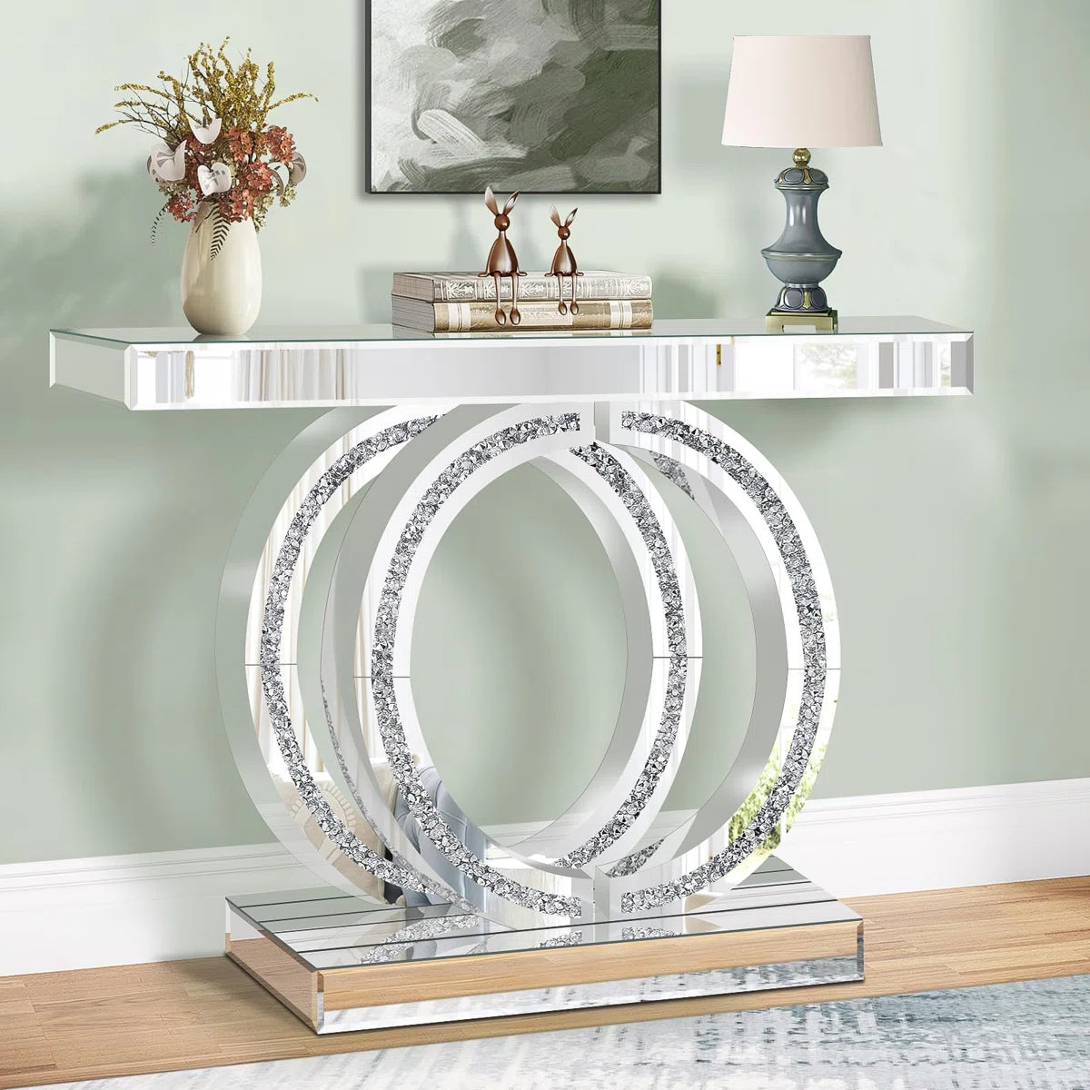Astra Diamond Crush Console Table (Exclusive on Accent Mirror)