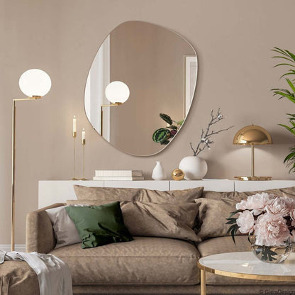 Asymmetric Rounded Frameless Mirror