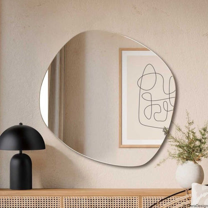 Asymmetric Rounded Frameless Mirror