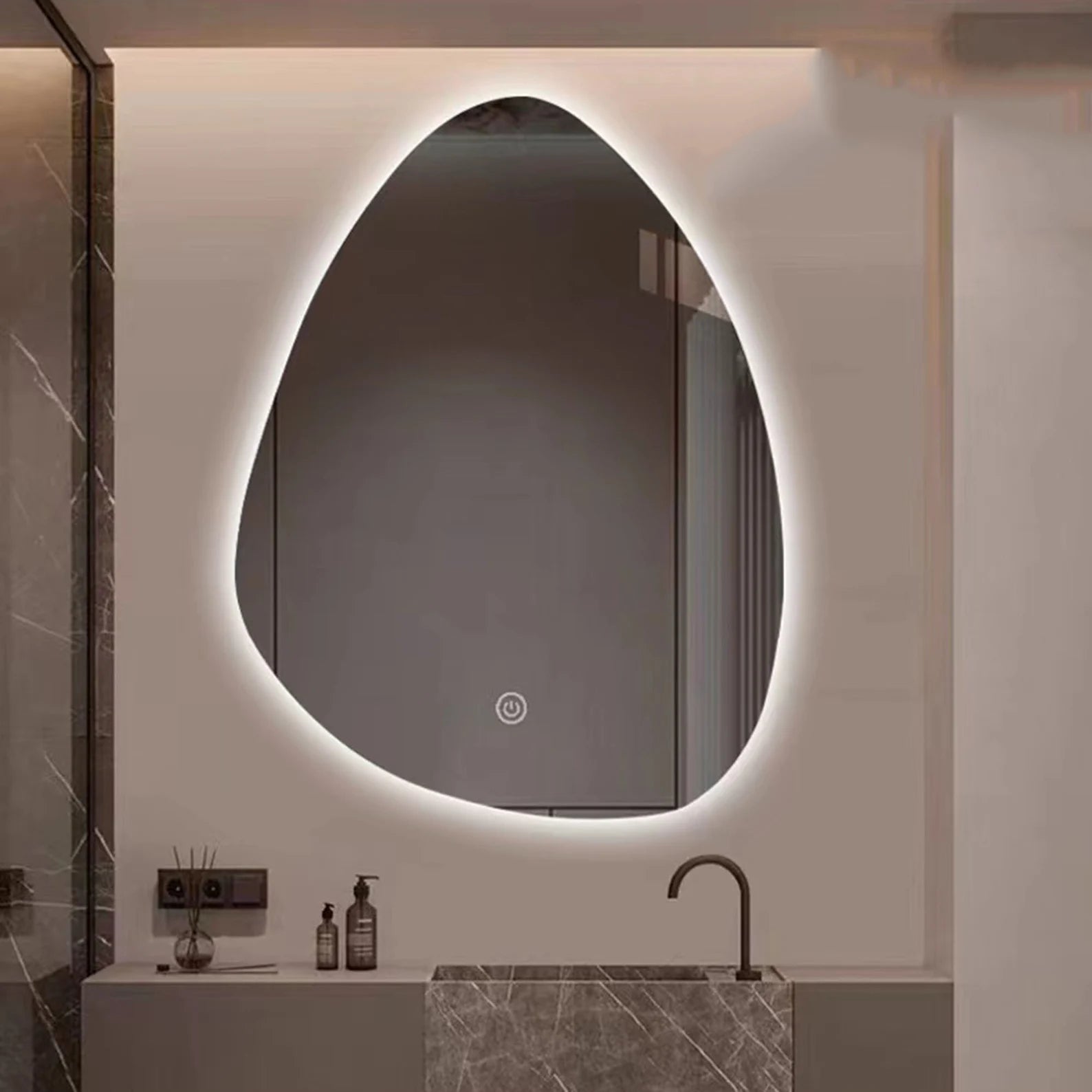 Asymmetrical Class A Backlit Led Bathroom Mirror (3 Lights Integrated)