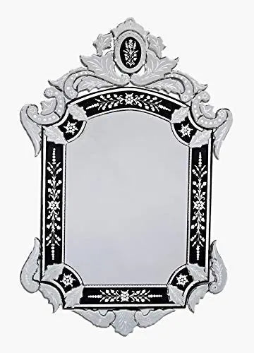 Black Italy Inspired Venetian Mirror